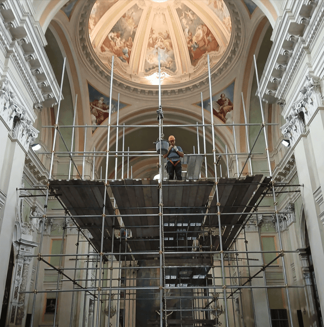 Cantiere ponteggio interno - gestione sicurezza Fulchero